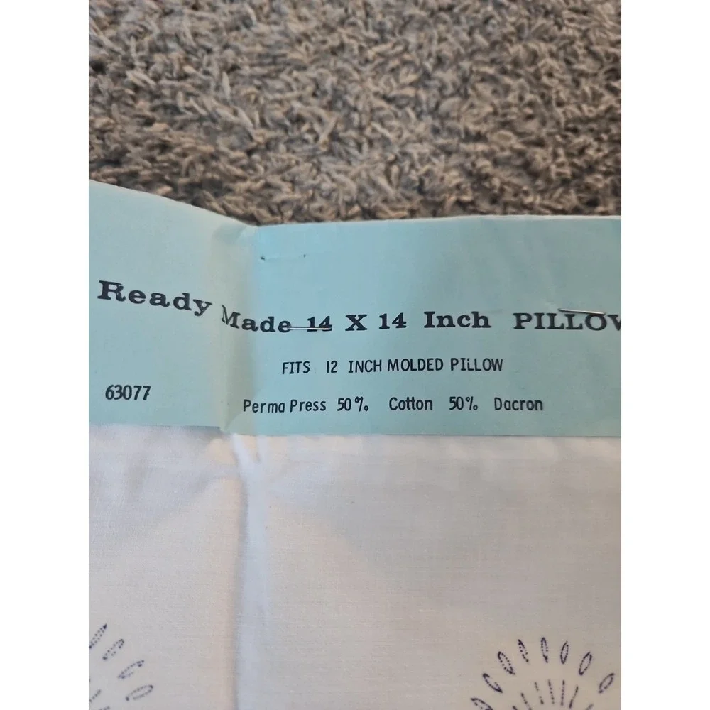 Vintage Nojae of Fairway Stamped 14x14 Hand Embroidery Pillow Top With Lace Trim